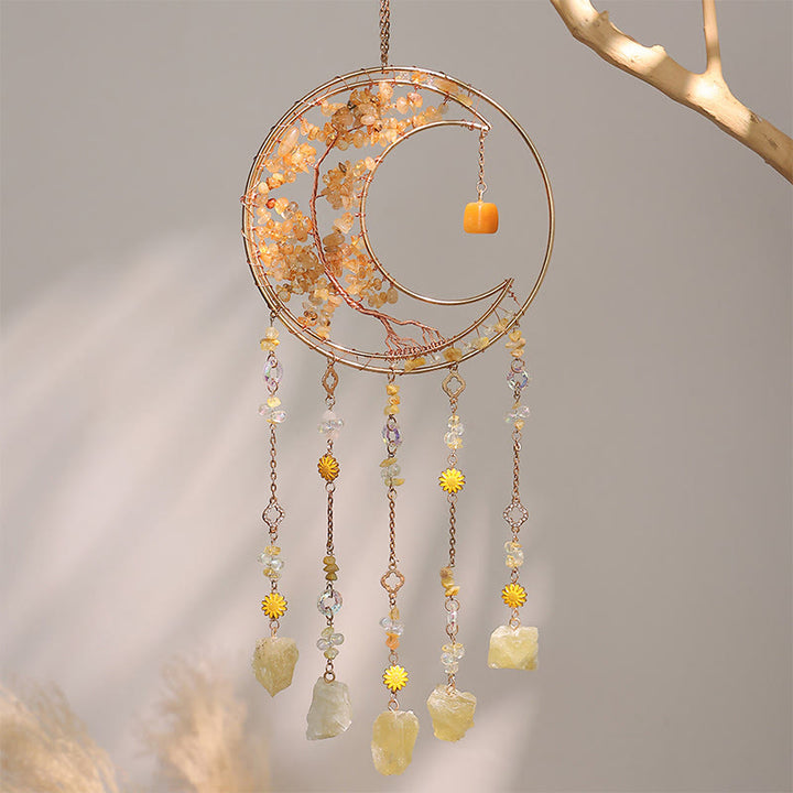 Carillon Olivenorma Arbre de Vie Lune Éclats de Cristal Colorés - Citrine - image 10