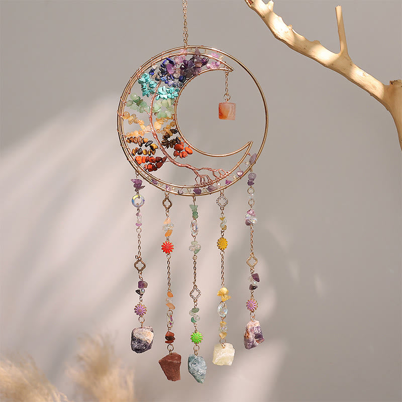 Carillon Olivenorma Arbre de Vie Lune Éclats de Cristal Colorés - Chakra - image 1
