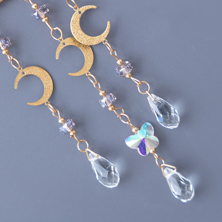 Carillon éolien Olivenorma en quartz fraise, lune de guérison et arbre de vie - image 3