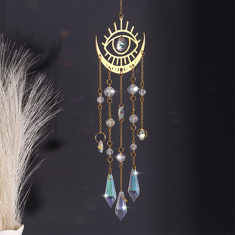 Carillon Olivenorma Golden Flame Moon Crystal Eye & Sun Suncatcher - Œil - image 0