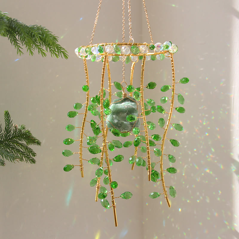 Carillon Olivenorma en aventurine verte naturelle, motif branche de saule - Aventurine verte - image 1