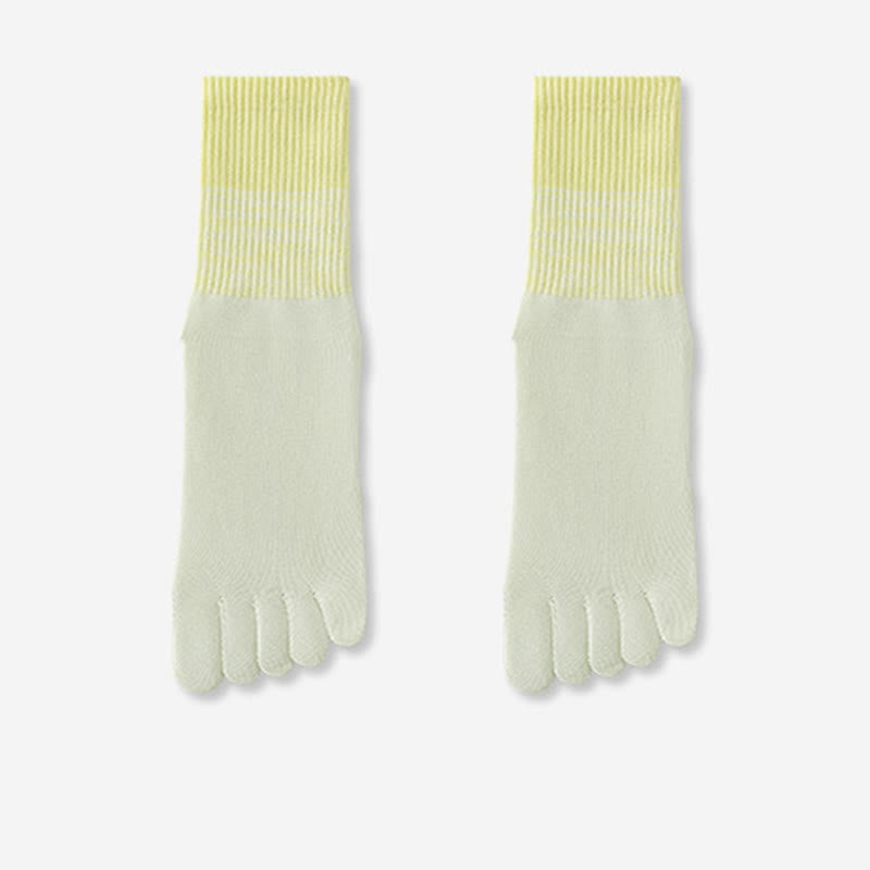 Chaussettes de Pilates Olivenorma respirantes, antidérapantes, à cinq orteils et mi-mollet, avec séparation des orteils. - Vert - 10 paires - image 6