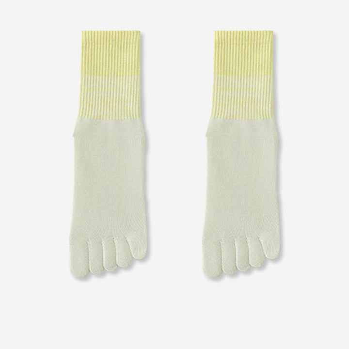 Chaussettes de Pilates Olivenorma respirantes, antidérapantes, à cinq orteils et mi-mollet, avec séparation des orteils. - Vert - 10 paires - image 6