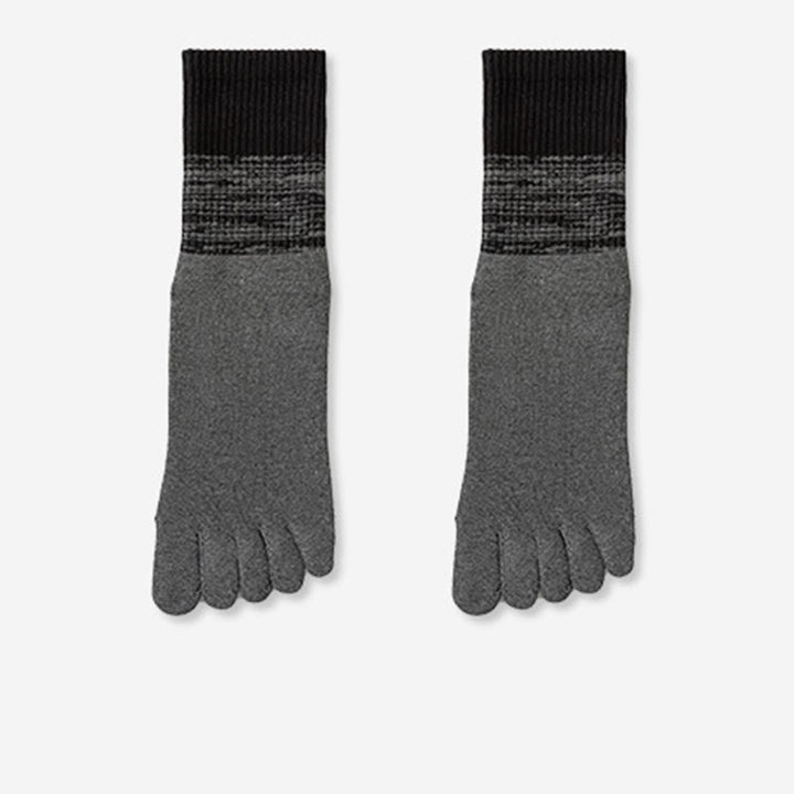 Chaussettes de sport et de yoga Olivenorma mi-mollet à cinq orteils et dégradé - Gris - 2 paires - image 10
