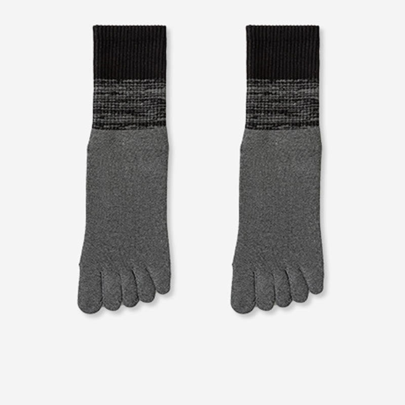 Chaussettes de Pilates Olivenorma respirantes, antidérapantes, à cinq orteils et mi-mollet, avec séparation des orteils. - Gris - 10 paires - image 10
