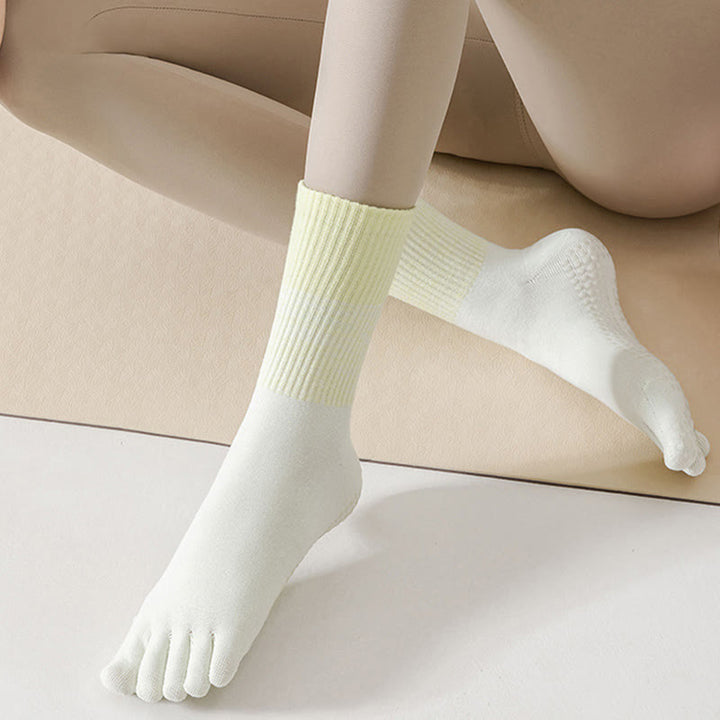 Chaussettes de sport et de yoga Olivenorma mi-mollet à cinq orteils et dégradé - image 7