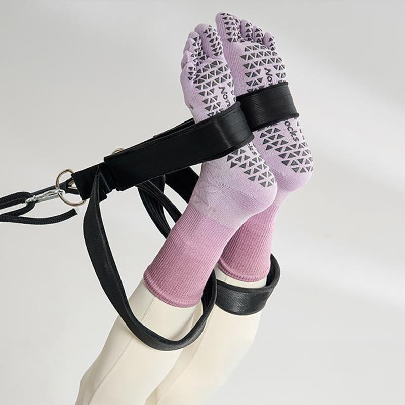 Chaussettes de Pilates Olivenorma Tie-Dye à cinq orteils, antidérapantes et séparables, en coton extensible respirant. - image 2