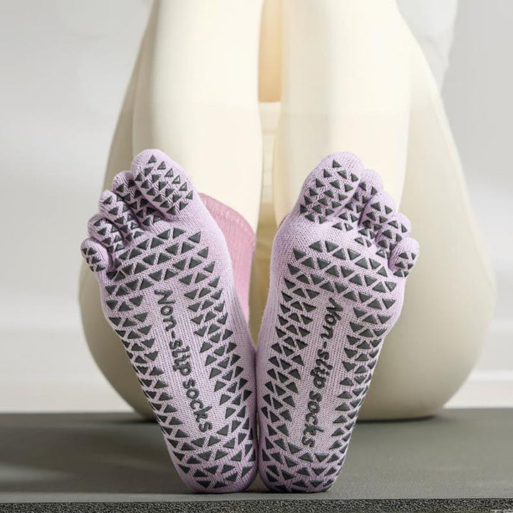 Chaussettes de sport et de yoga Olivenorma à cinq orteils, antidérapantes et tie-dye - Chaque couleur - 2 paires - image 0