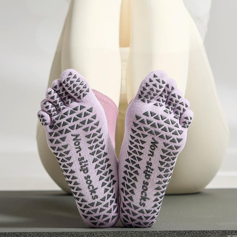 Chaussettes de Pilates Olivenorma Tie-Dye à cinq orteils, antidérapantes et séparables, en coton extensible respirant. - image 0
