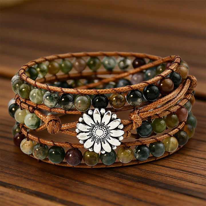 Bracelet Olivenorma Multi-Style Bohème Tissé à la Main - Agate d'Inde - image 13