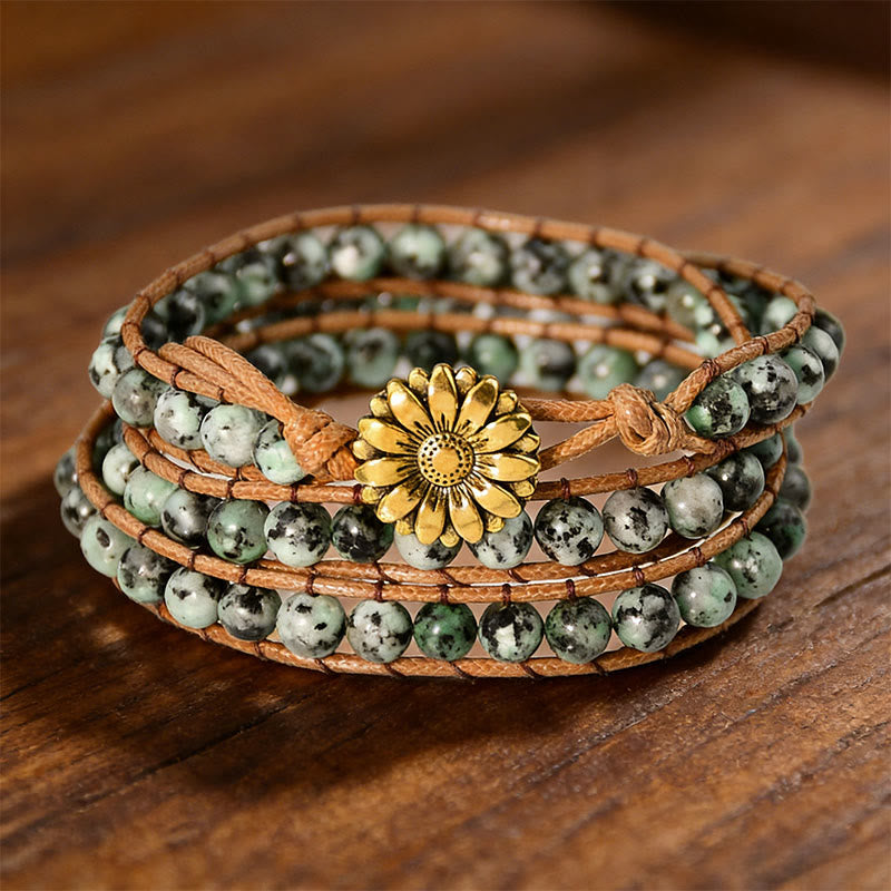 Bracelet Olivenorma Multi-Style Bohème Tissé à la Main - Turquoise africaine - image 4