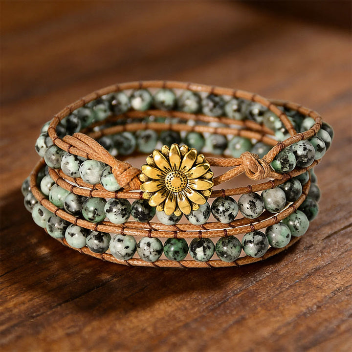 Bracelet Olivenorma Multi-Style Bohème Tissé à la Main - Turquoise africaine - image 4