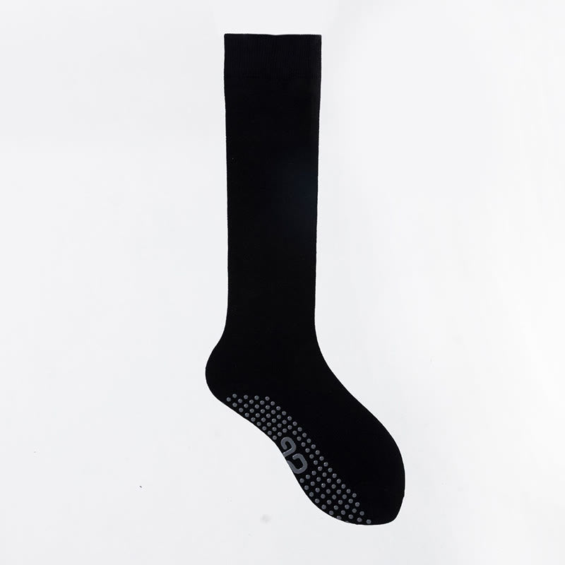 Chaussettes de Pilates et de fitness Olivenorma, couleur unie, mi-mollet, antidérapantes, en coton respirant pour un confort et un maintien optimaux, idéales pour le yoga. - Noir - 10 paires - image 5