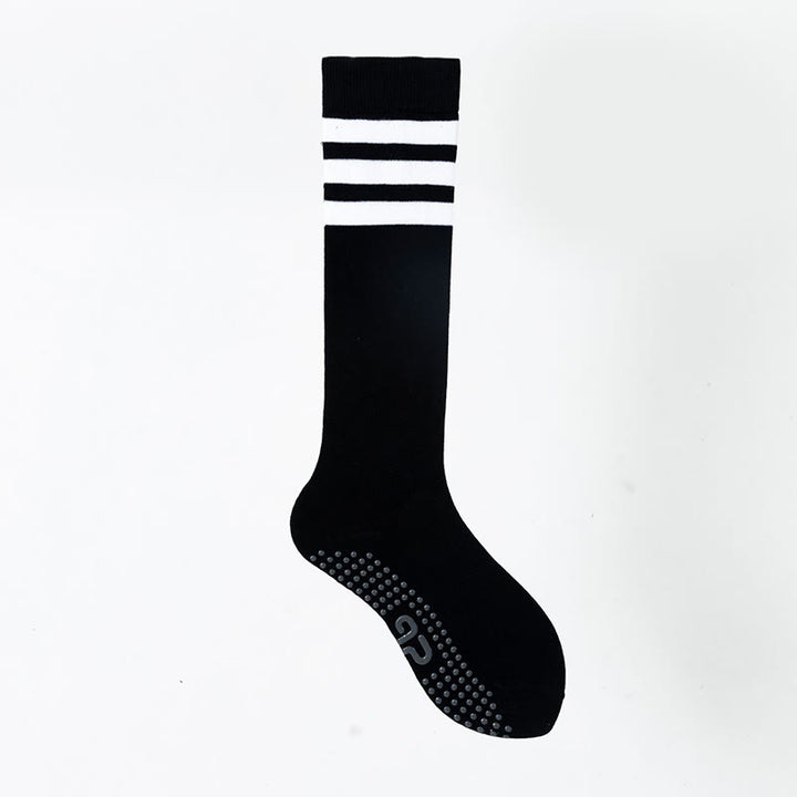 Chaussettes de Pilates et de fitness Olivenorma, couleur unie, mi-mollet, antidérapantes, en coton respirant pour un confort et un maintien optimaux, idéales pour le yoga. - Rayé noir - 10 paires - image 40