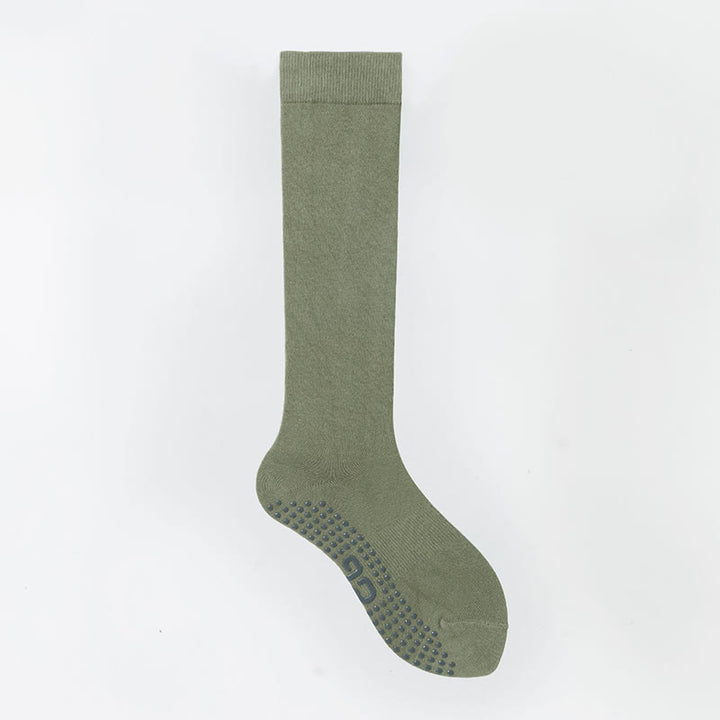 Chaussettes de Pilates et de fitness Olivenorma, couleur unie, mi-mollet, antidérapantes, en coton respirant pour un confort et un maintien optimaux, idéales pour le yoga. - Vert matcha - 10 paires - image 34