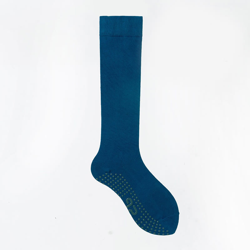 Chaussettes de Pilates et de fitness Olivenorma, couleur unie, mi-mollet, antidérapantes, en coton respirant pour un confort et un maintien optimaux, idéales pour le yoga. - Bleu pin - 10 paires - image 13