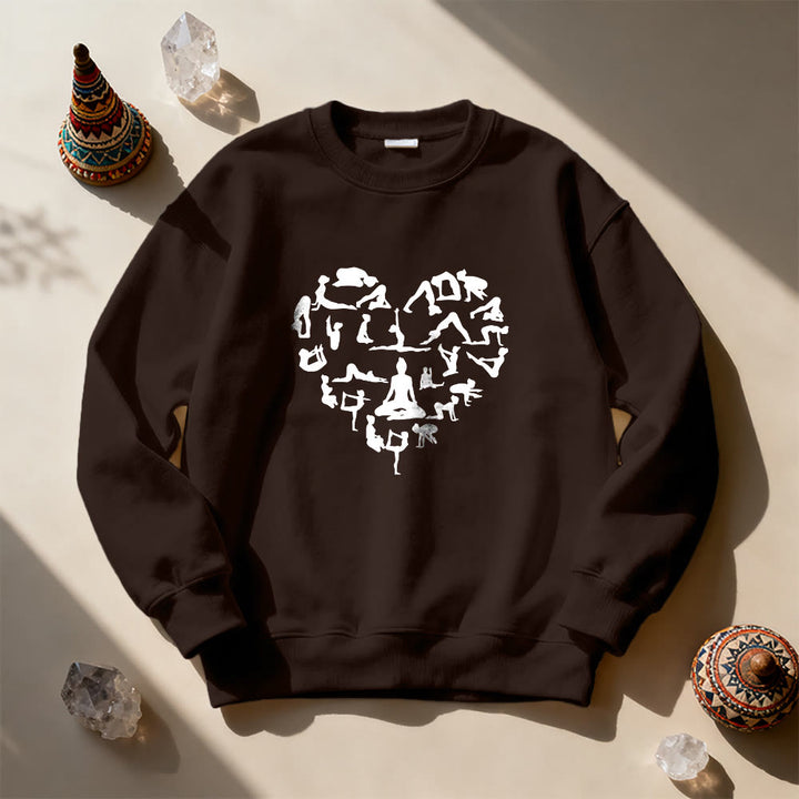 Sweat-shirt Olivenorma Heart Namaste Yoga Méditation Bien-être Mental à col rond - image 4