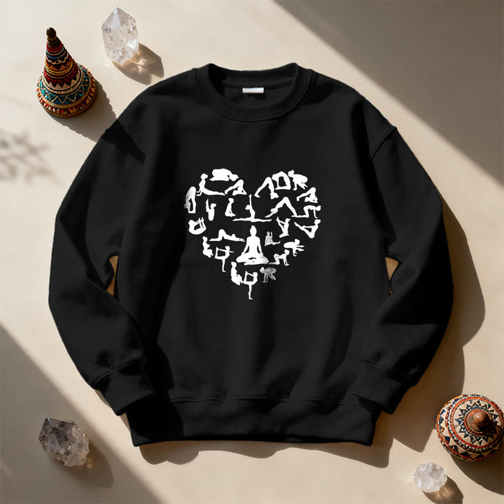 Sweat-shirt Olivenorma Heart Namaste Yoga Méditation Bien-être Mental à col rond - image 6