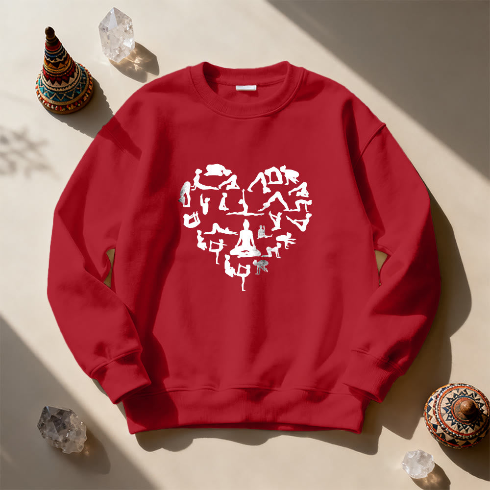 Sweat-shirt Olivenorma Heart Namaste Yoga Méditation Bien-être Mental à col rond - image 12