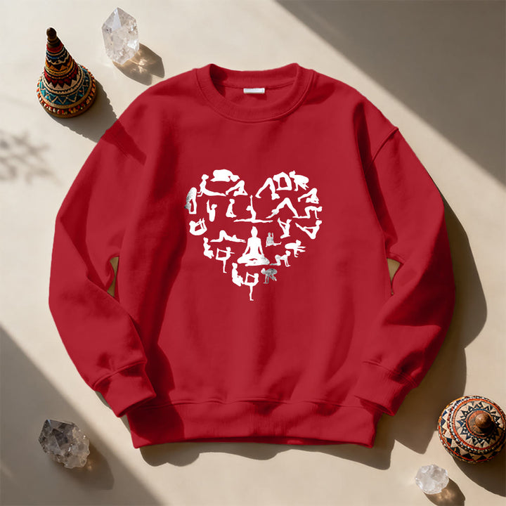 Sweat-shirt Olivenorma Heart Namaste Yoga Méditation Bien-être Mental à col rond - image 12