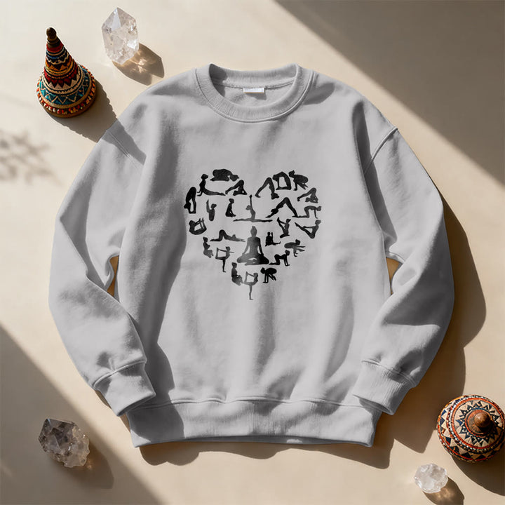 Sweat-shirt Olivenorma Heart Namaste Yoga Méditation Bien-être Mental à col rond - image 8