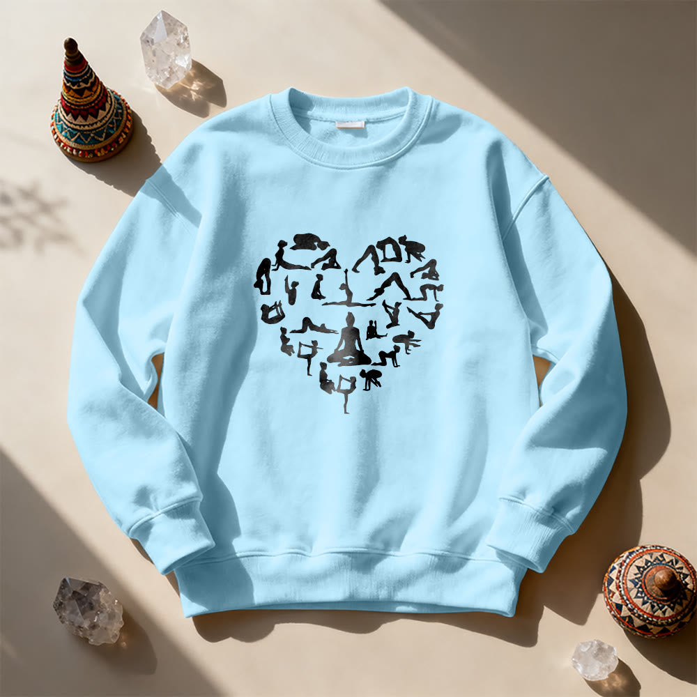 Sweat-shirt Olivenorma Heart Namaste Yoga Méditation Bien-être Mental à col rond - image 16