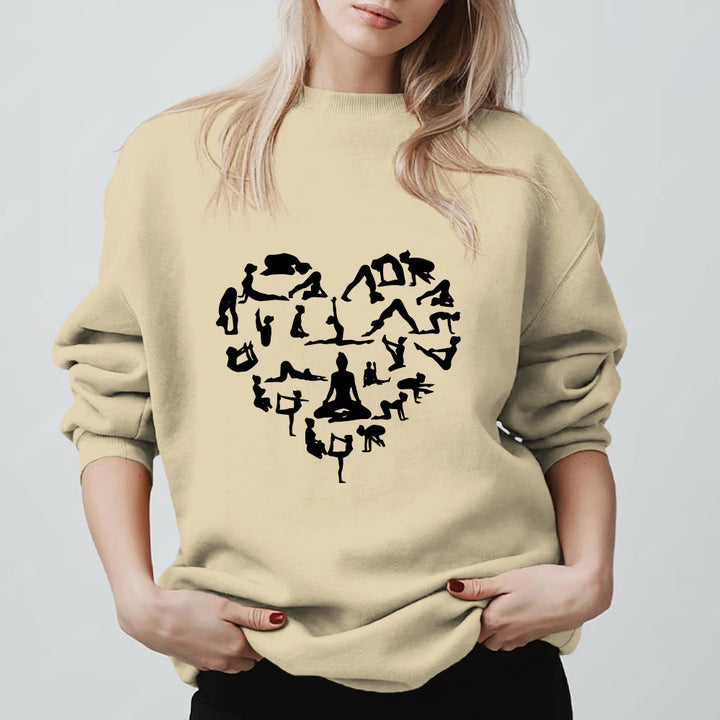 Sweat-shirt Olivenorma Heart Namaste Yoga Méditation Bien-être Mental à col rond - Jaune clair - 2XL - image 0