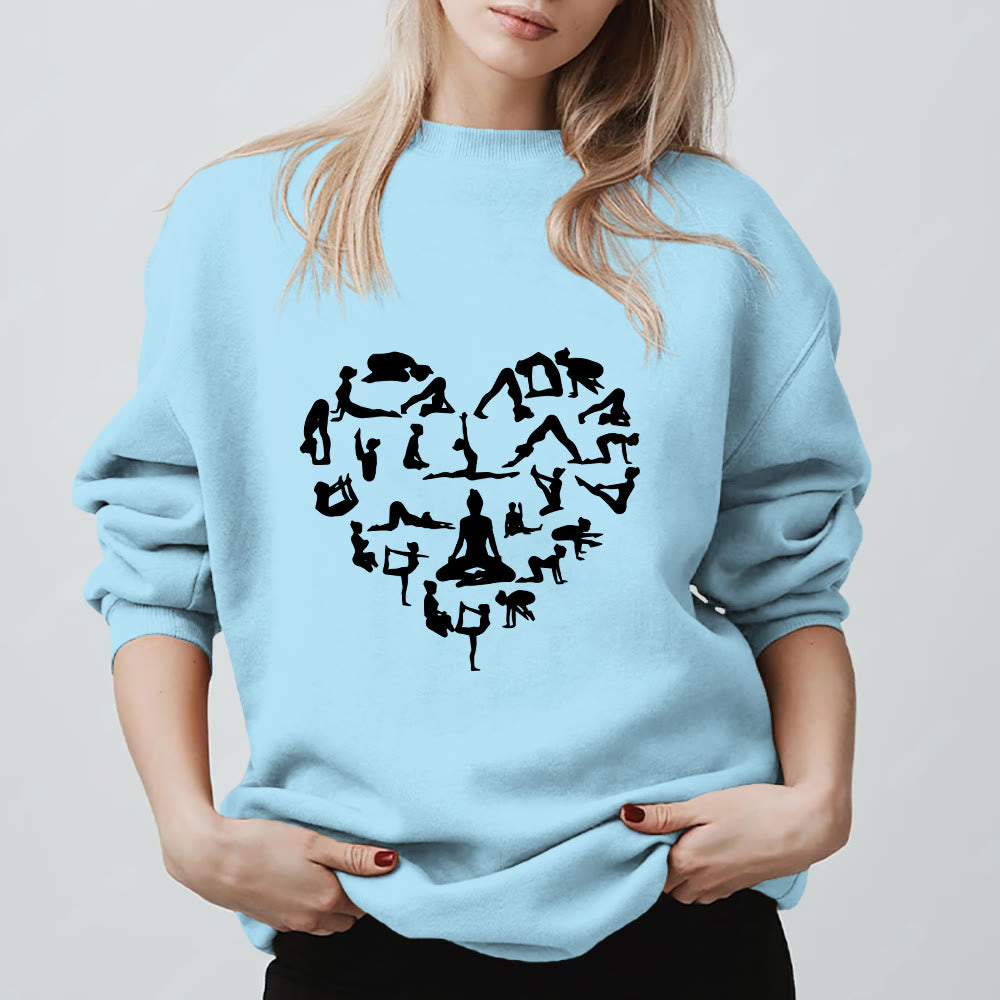 Sweat-shirt Olivenorma Heart Namaste Yoga Méditation Bien-être Mental à col rond - Bleu - 2XL - image 15