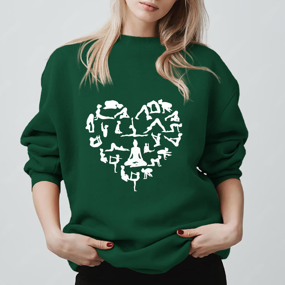 Sweat-shirt Olivenorma Heart Namaste Yoga Méditation Bien-être Mental à col rond - Vert - 2XL - image 13