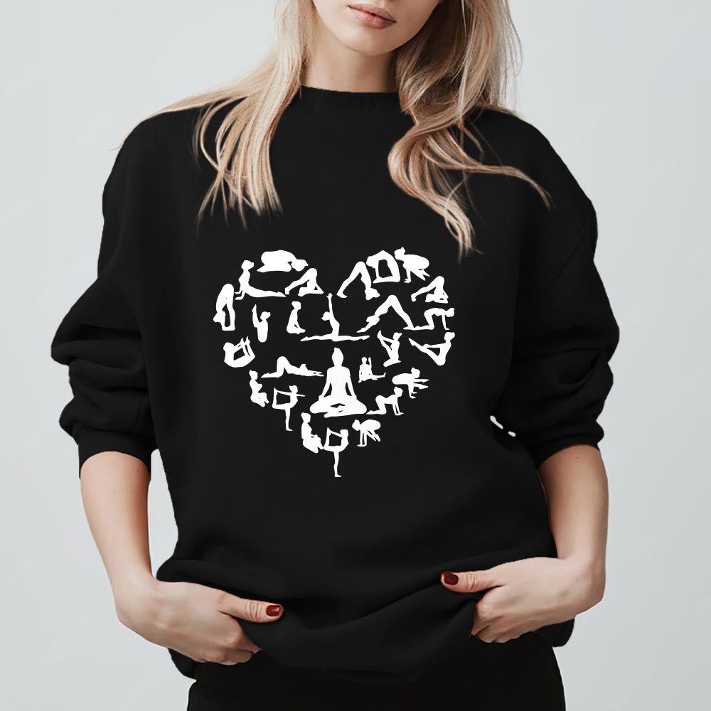 Sweat-shirt Olivenorma Heart Namaste Yoga Méditation Bien-être Mental à col rond - Noir - 2XL - image 5