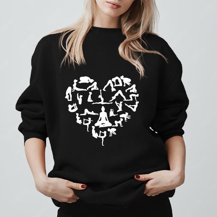 Sweat-shirt Olivenorma Heart Namaste Yoga Méditation Bien-être Mental à col rond - Noir - 2XL - image 5