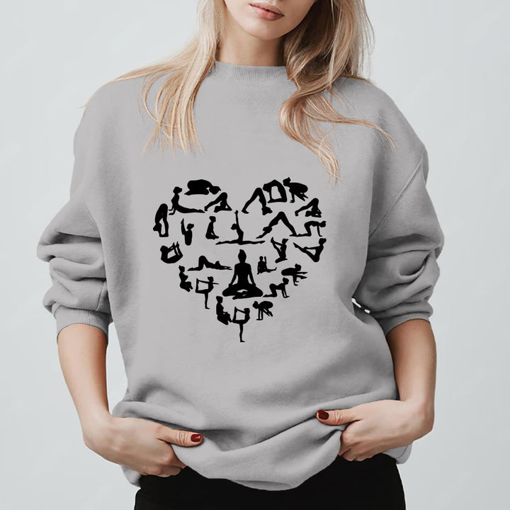 Sweat-shirt Olivenorma Heart Namaste Yoga Méditation Bien-être Mental à col rond - Gris - 2XL - image 7