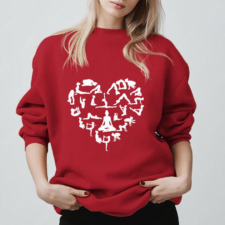 Sweat-shirt Olivenorma Heart Namaste Yoga Méditation Bien-être Mental à col rond - Rouge - 2XL - image 11