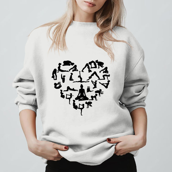 Sweat-shirt Olivenorma Heart Namaste Yoga Méditation Bien-être Mental à col rond - Blanc - 2XL - image 9