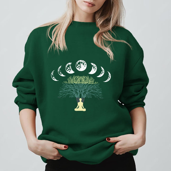 Sweat-shirt Olivenorma Arbre de Vie Cœur Namaste Yoga Méditation Bien-être Mental Spirituel - Vert - 2XL - image 0