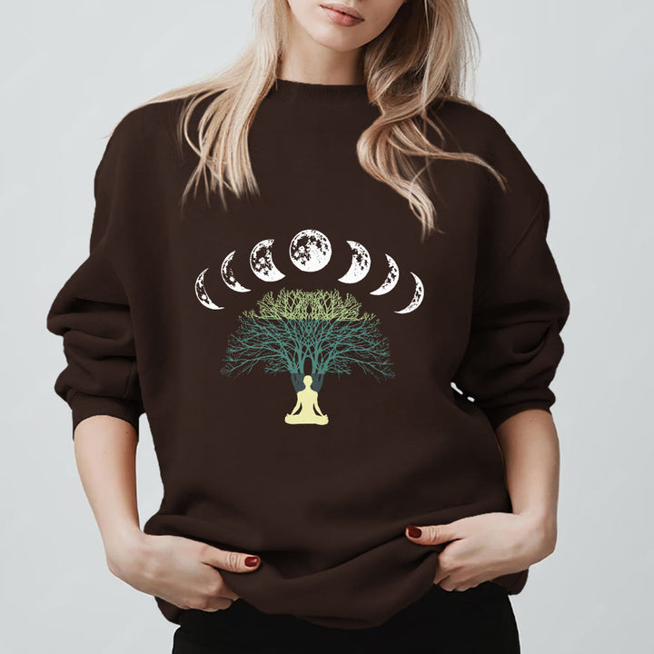 Sweat-shirt Olivenorma Arbre de Vie Cœur Namaste Yoga Méditation Bien-être Mental Spirituel - Brun - 2XL - image 3