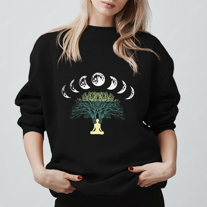 Sweat-shirt Olivenorma Arbre de Vie Cœur Namaste Yoga Méditation Bien-être Mental Spirituel - Noir - 2XL - image 7