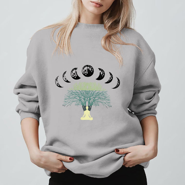 Sweat-shirt Olivenorma Arbre de Vie Cœur Namaste Yoga Méditation Bien-être Mental Spirituel - Gris - 2XL - image 9