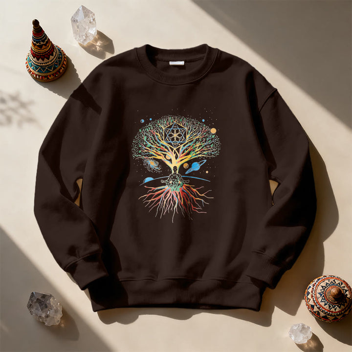 Sweat-shirt Olivenorma Tree Meditation Universe Spiritual Mindfulness - image 6