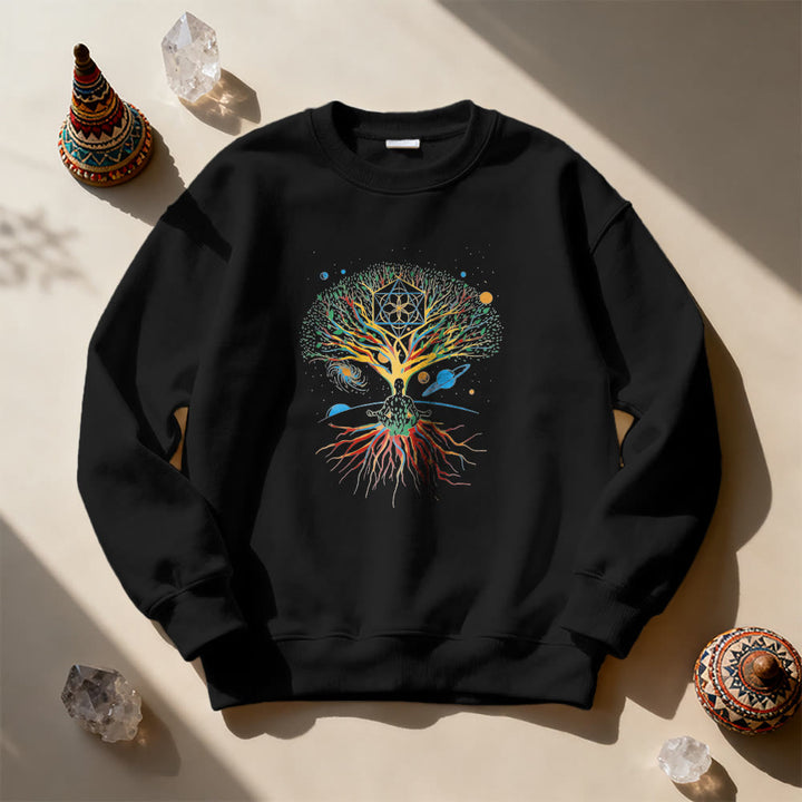 Sweat-shirt Olivenorma Tree Meditation Universe Spiritual Mindfulness - image 1