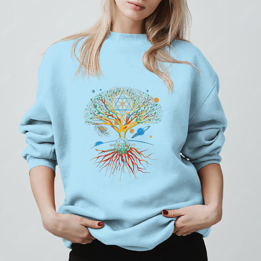 Sweat-shirt Olivenorma Tree Meditation Universe Spiritual Mindfulness - Bleu - 2XL - image 15