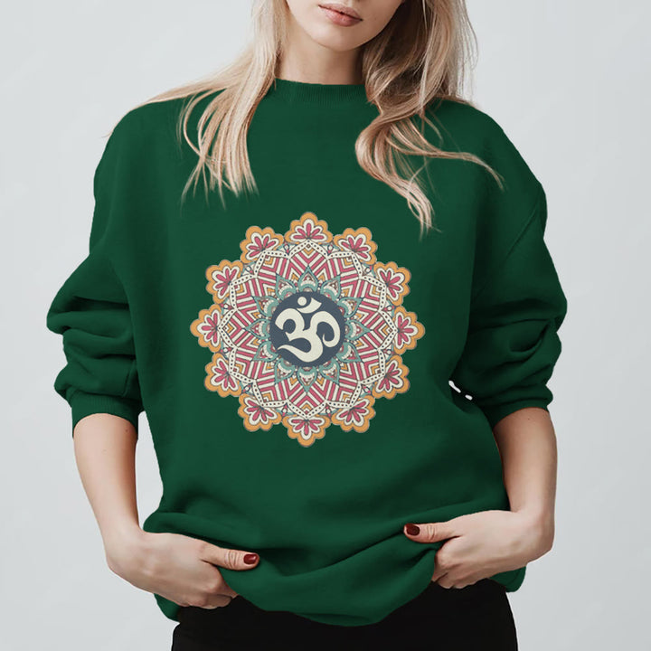 Sweat-shirt Olivenorma Om Mandala Géométrie Sacrée Yoga Méditation Pleine Conscience - Vert - 2XL - image 13