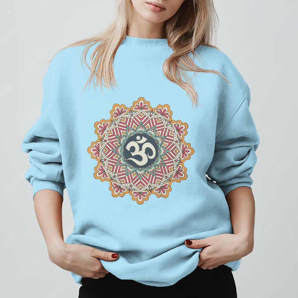 Sweat-shirt Olivenorma Om Mandala Géométrie Sacrée Yoga Méditation Pleine Conscience - Bleu - 2XL - image 15