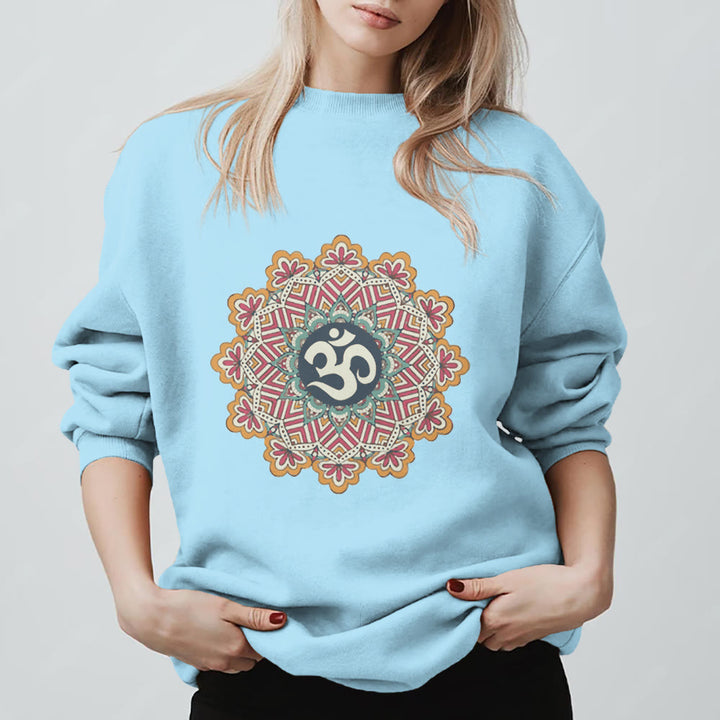 Sweat-shirt Olivenorma Om Mandala Géométrie Sacrée Yoga Méditation Pleine Conscience - Bleu - 2XL - image 15