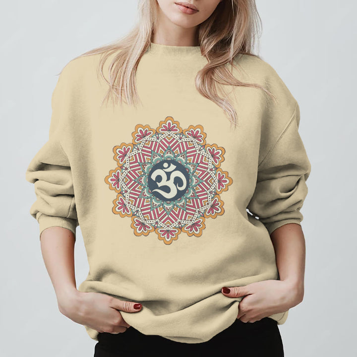 Sweat-shirt Olivenorma Om Mandala Géométrie Sacrée Yoga Méditation Pleine Conscience - Jaune clair - 2XL - image 5