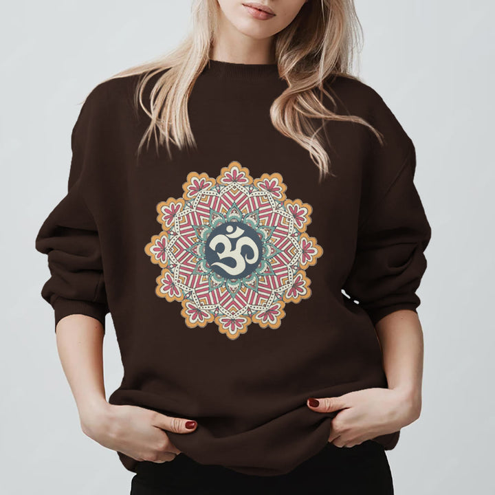 Sweat-shirt Olivenorma Om Mandala Géométrie Sacrée Yoga Méditation Pleine Conscience - Brun - 2XL - image 7