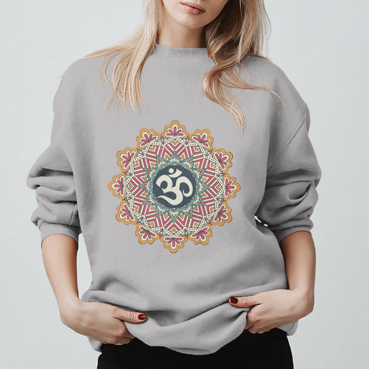 Sweat-shirt Olivenorma Om Mandala Géométrie Sacrée Yoga Méditation Pleine Conscience - Gris - 2XL - image 11