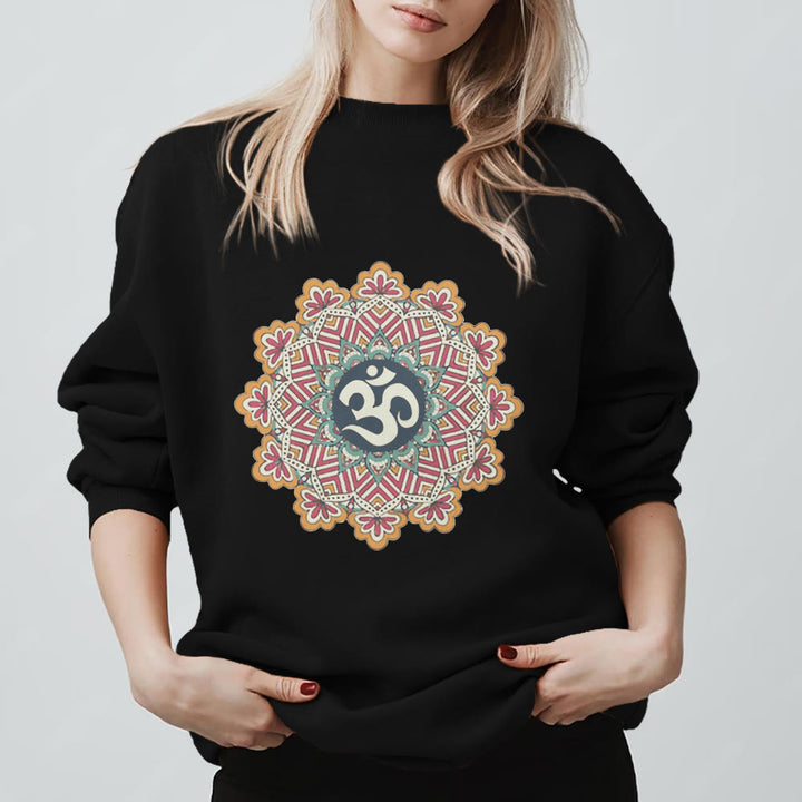 Sweat-shirt Olivenorma Om Mandala Géométrie Sacrée Yoga Méditation Pleine Conscience - Noir - 2XL - image 9