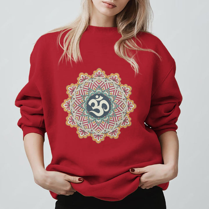 Sweat-shirt Olivenorma Om Mandala Géométrie Sacrée Yoga Méditation Pleine Conscience - Rouge - 2XL - image 3