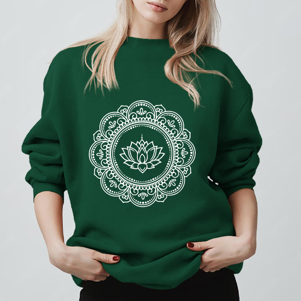 Sweat-shirt géométrique Olivenorma Mandala Boho Spirituel Yoga Méditation - Vert - 2XL - image 13